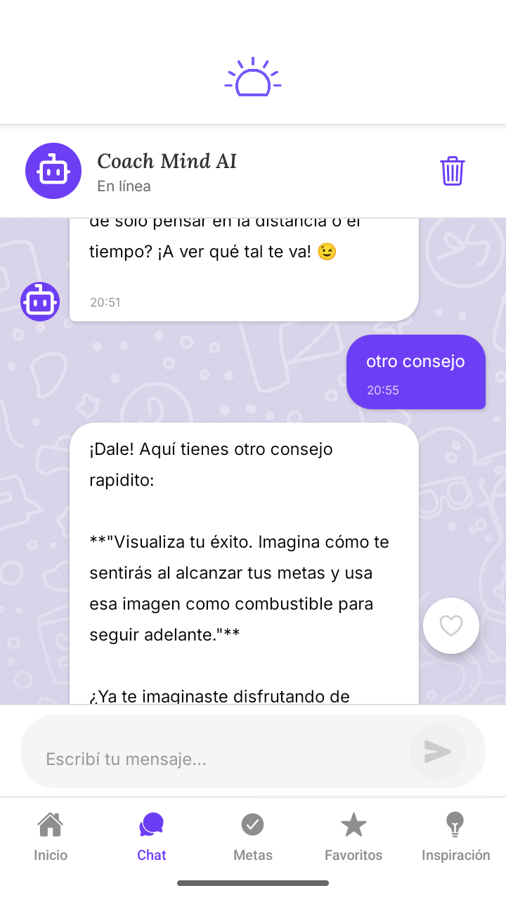 Chat con IA - Conversaciones motivacionales